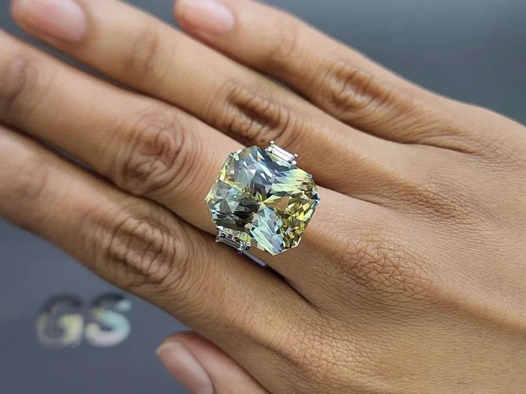 Негретый сапфир Bi-color в огранке радиант 34,48 карат, Шри-Ланка Изображение №5