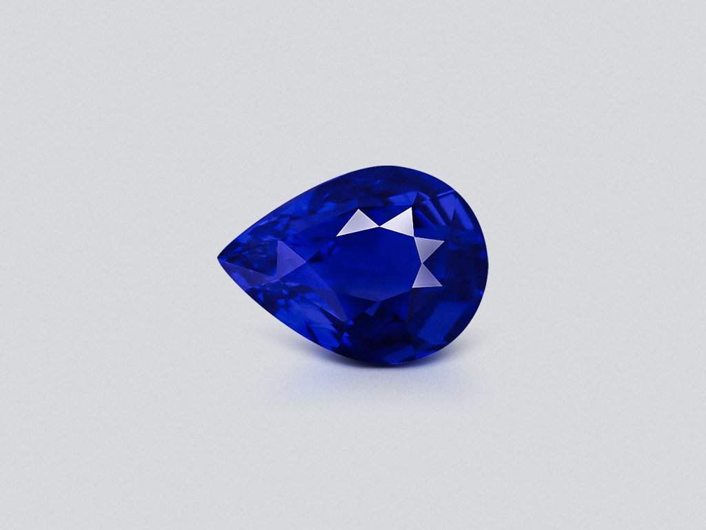 Негретый сапфир Royal Blue в огранке груша 5,07 карата, Мадагаскар Изображение №1