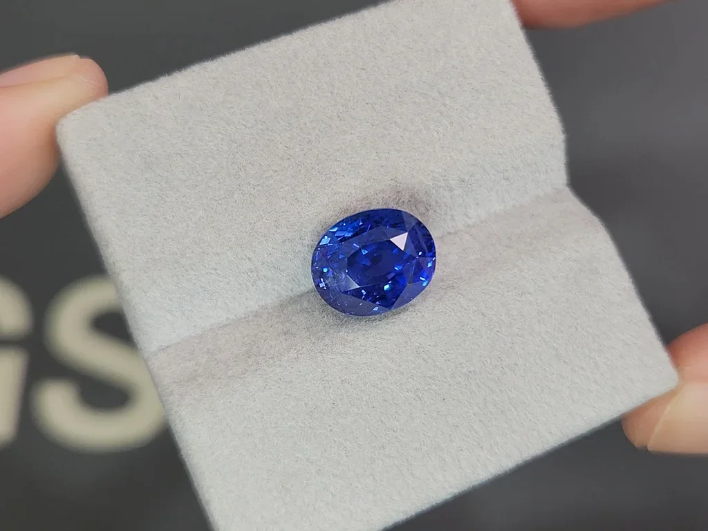 Негретый сапфир Royal Blue в огранке овал 6,67 карата, Шри-Ланка Изображение №4