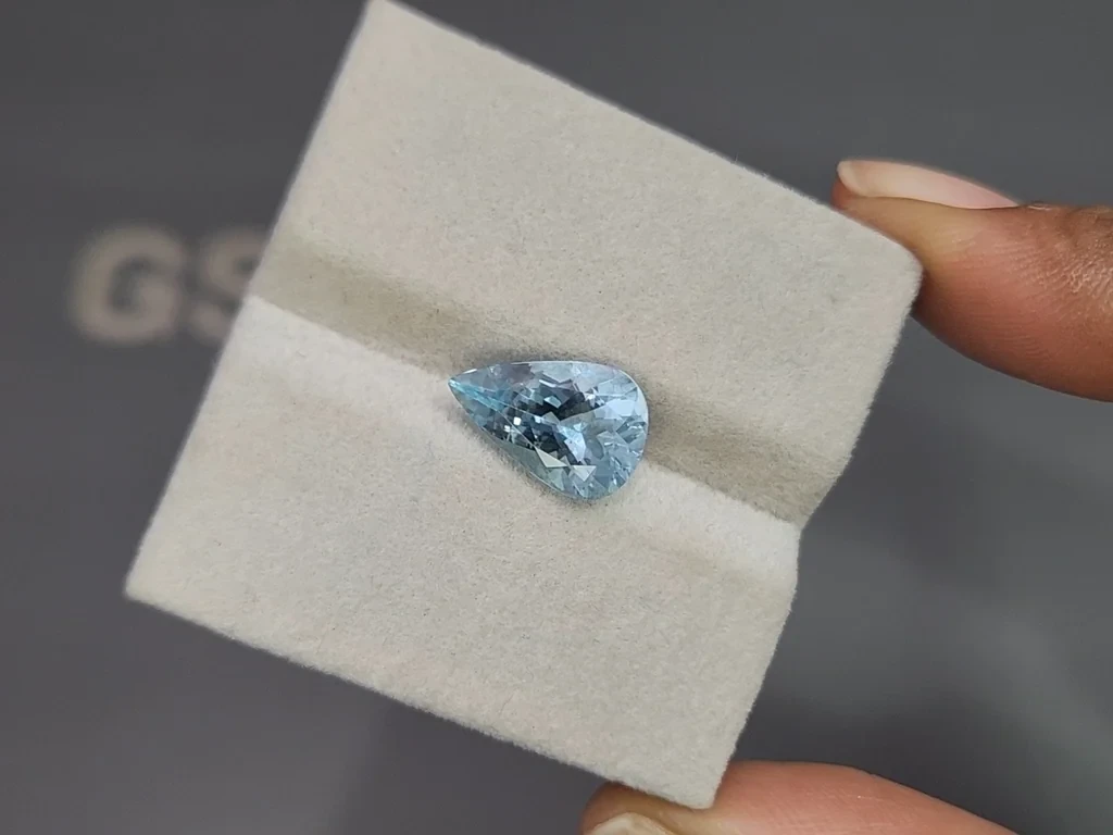 Аквамарин в огранке груша 3,50 карат, Мадагаскар  Изображение №4