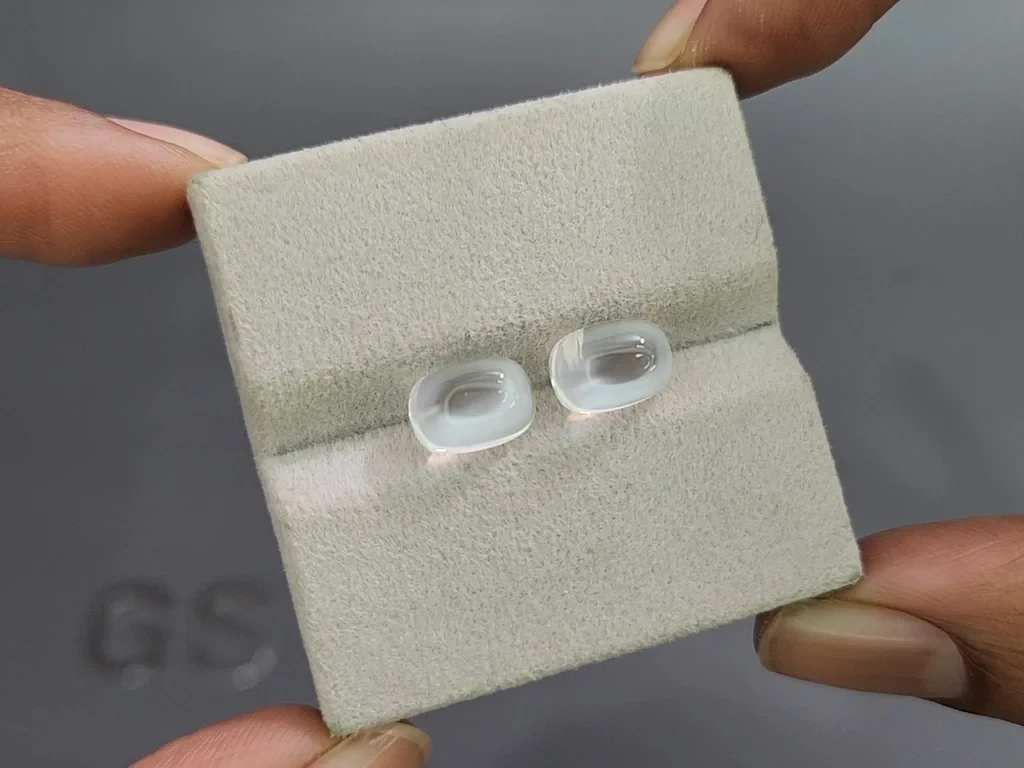 Пара лунных камней в огранке кабошон 5,34 карат, Бирма Изображение №4