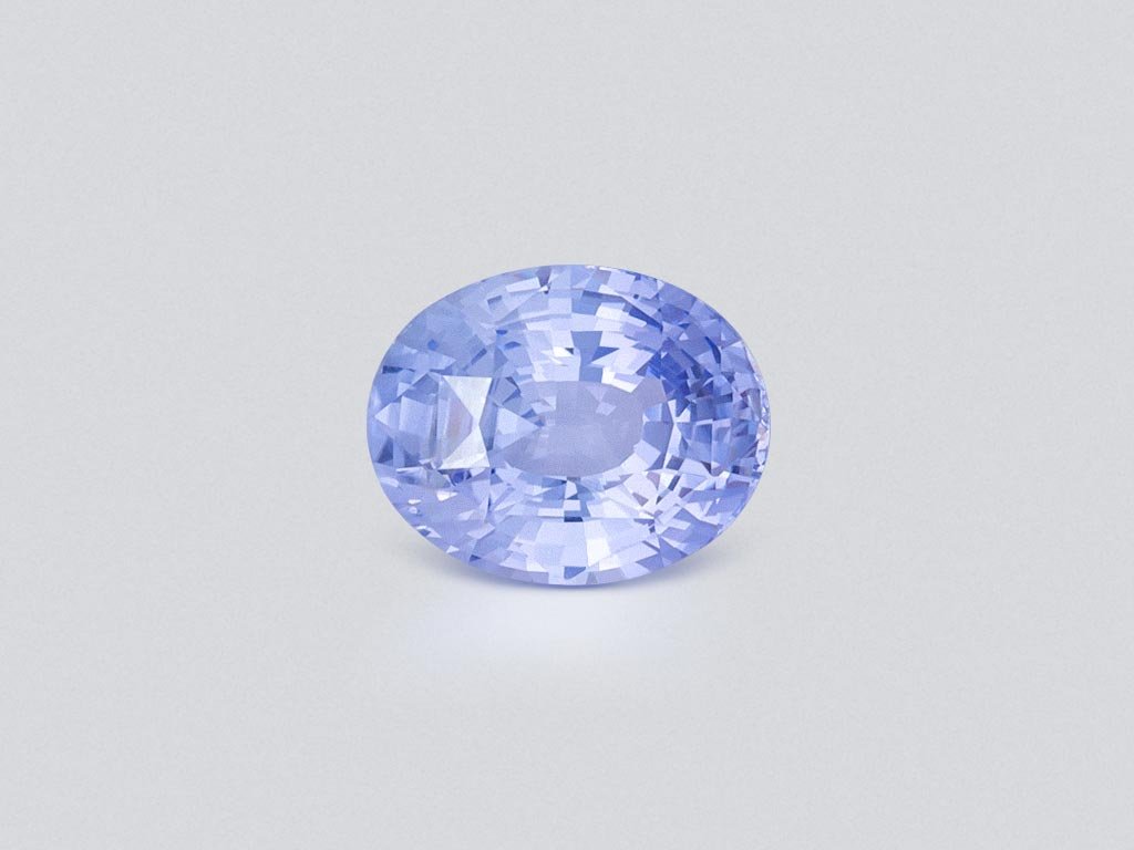 Негретый синий сапфир Pastel Blue в огранке овал 5,05 карата, Шри-Ланка  Изображение №1