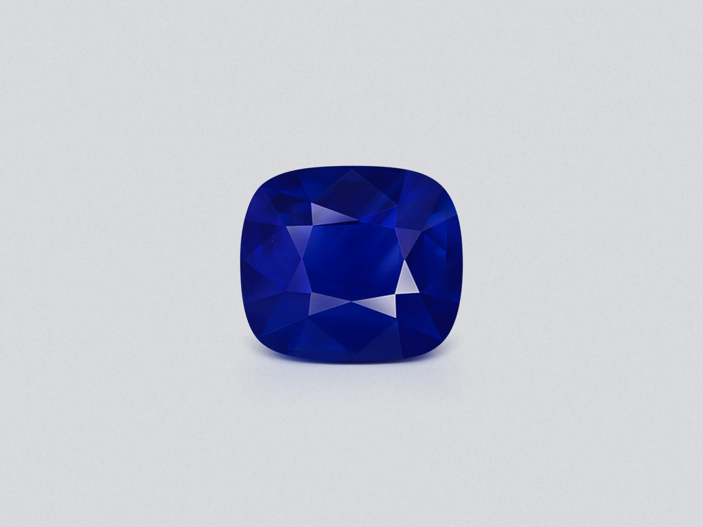 Сапфир Royal blue с эффектом рутилового шелка в огранке кушон 1,20 карат, Шри-Ланка Изображение №1
