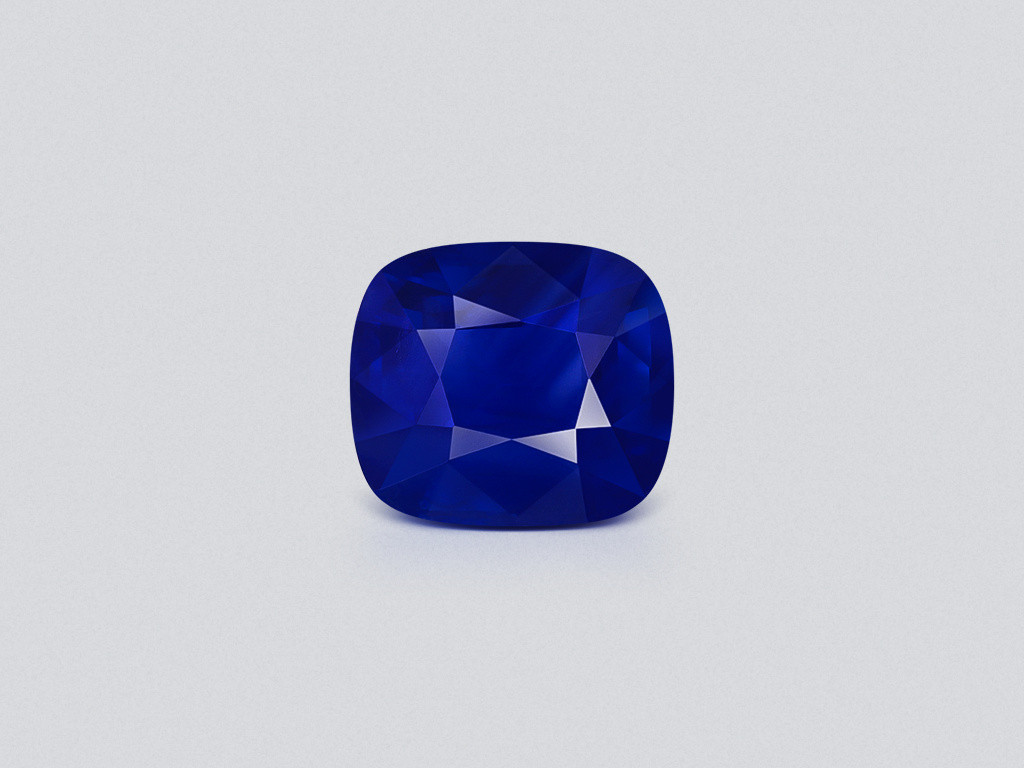 Сапфир Royal blue с эффектом рутилового шелка в огранке кушон 1,20 карат, Шри-Ланка Изображение №1