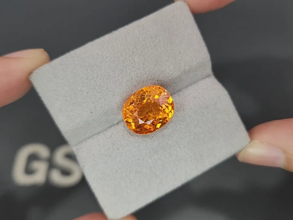 Гранат спессартин Fanta color в огранке кушон 10,27 карат, Африка Изображение №4