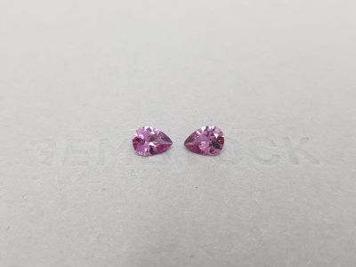 Пара пурпурных сапфиров в огранке груша 1,60 карат photo