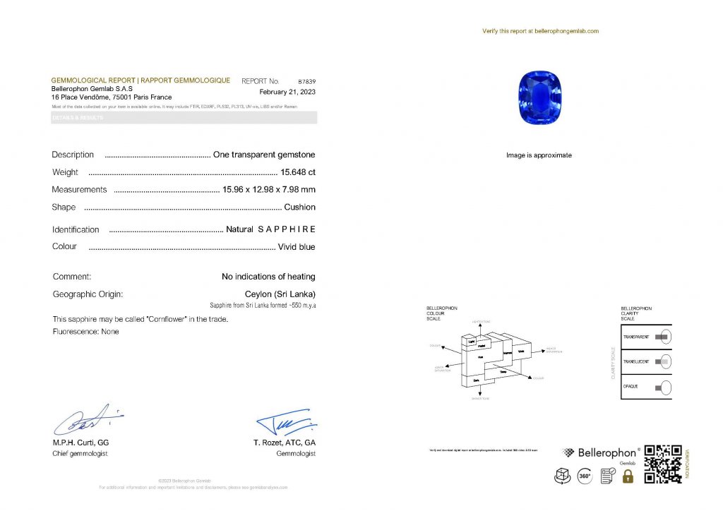 Инвестиционный негретый синий сапфир цвета Cornflower, 15,65 карат, Шри-Ланка Изображение №4