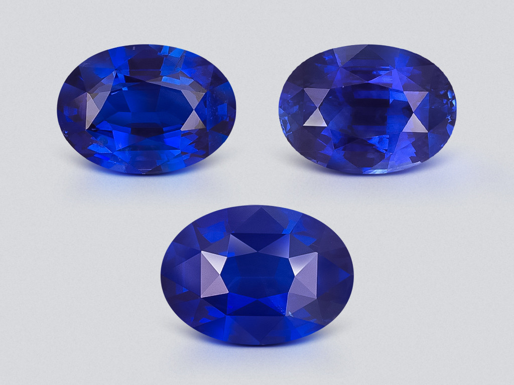 Сет сапфиров Royal Blue  в огранке овал 10,56 карат, Шри-Ланка Изображение №1