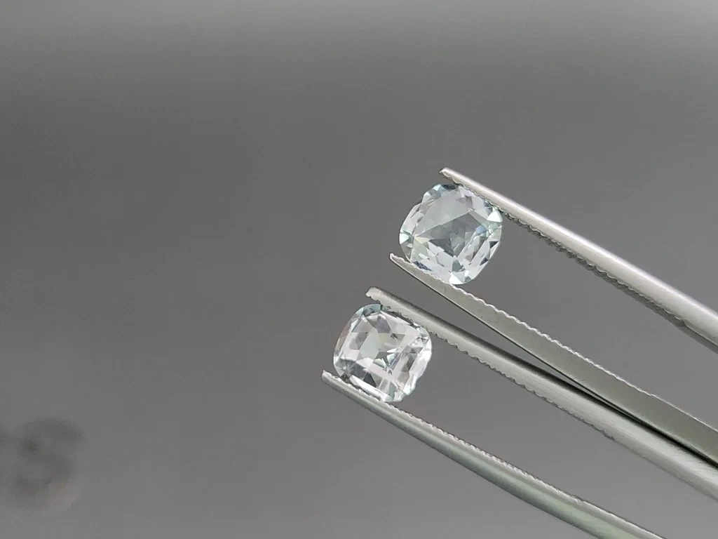 Сет аквамаринов в огранке кушон 2,95 карат, Мадагаскар Изображение №4