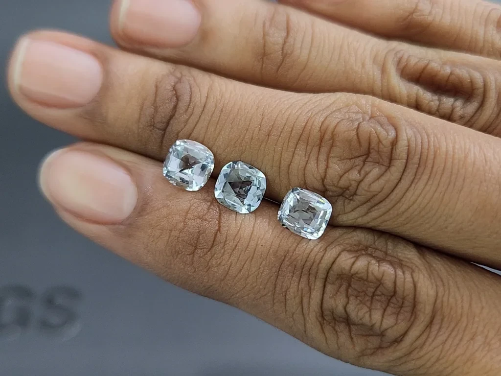Сет аквамаринов в огранке кушон 2,95 карат, Мадагаскар Изображение №2