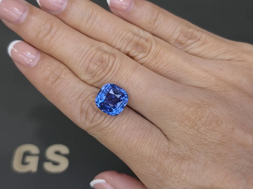Сапфир Cornflower Blue в огранке кушон 9,18 карат, Шри-Ланка Изображение №2