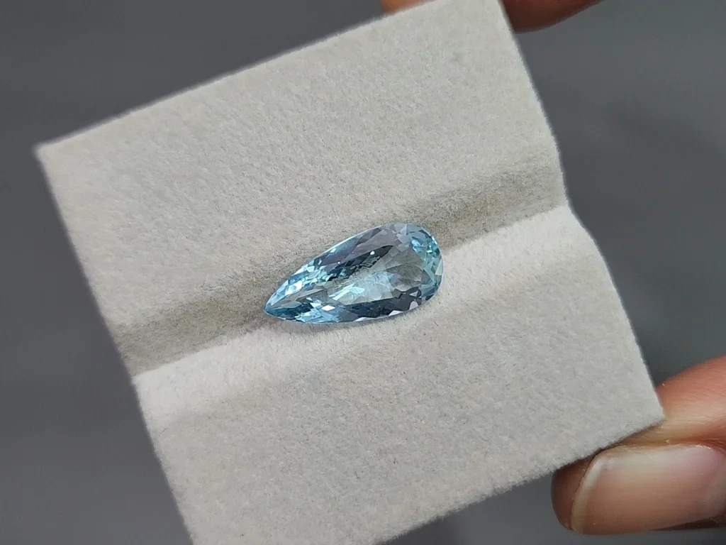 Аквамарин в огранке груша 2,75 карат, Мадагаскар Изображение №4