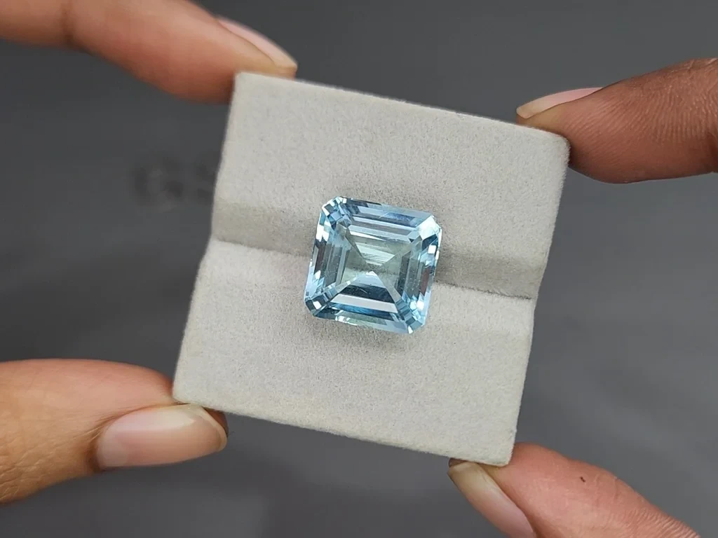 Аквамарин в огранке ашер 12,85 карат, Мадагаскар Изображение №4