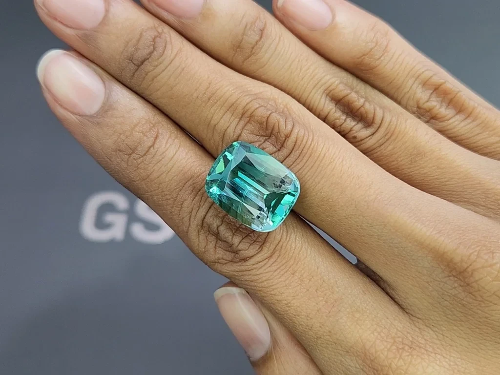 Турмалин Bi-color в огранке кушон 14,23 карат, Афганистан  Изображение №2