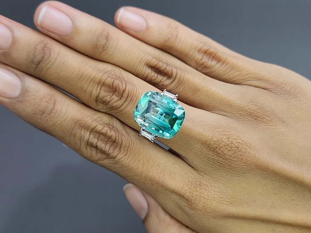 Турмалин Bi-color в огранке кушон 14,23 карат, Афганистан  Изображение №5