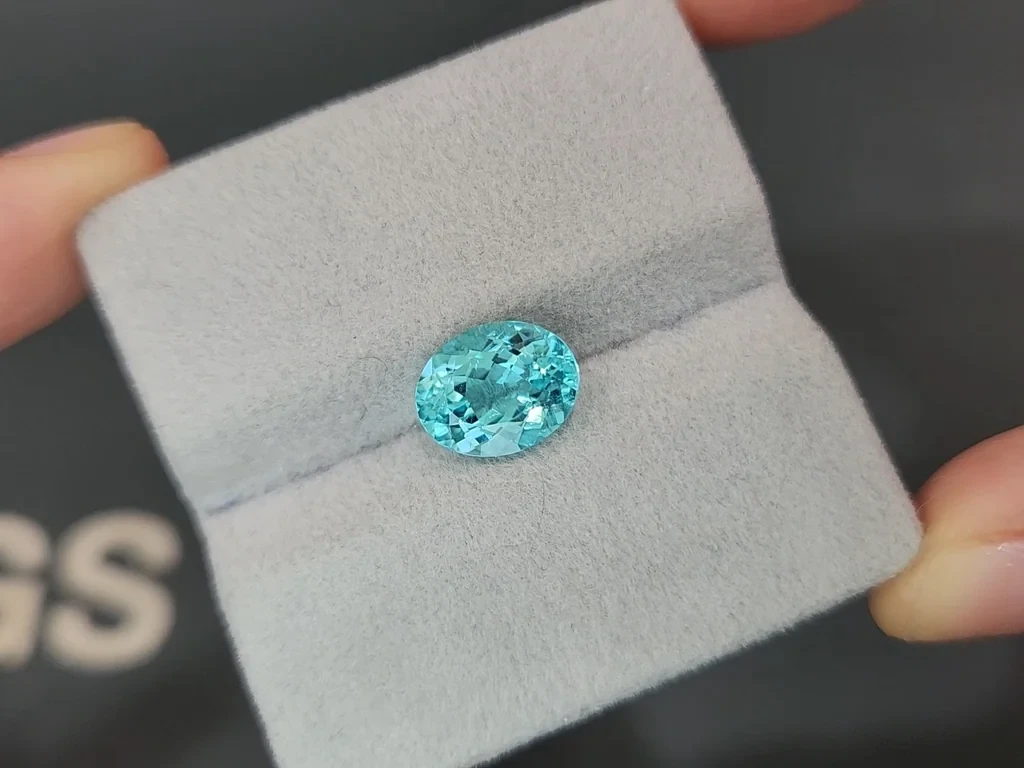 Неоновый турмалин Параиба в огранке овал 3,05 карат, Афганистан Изображение №4