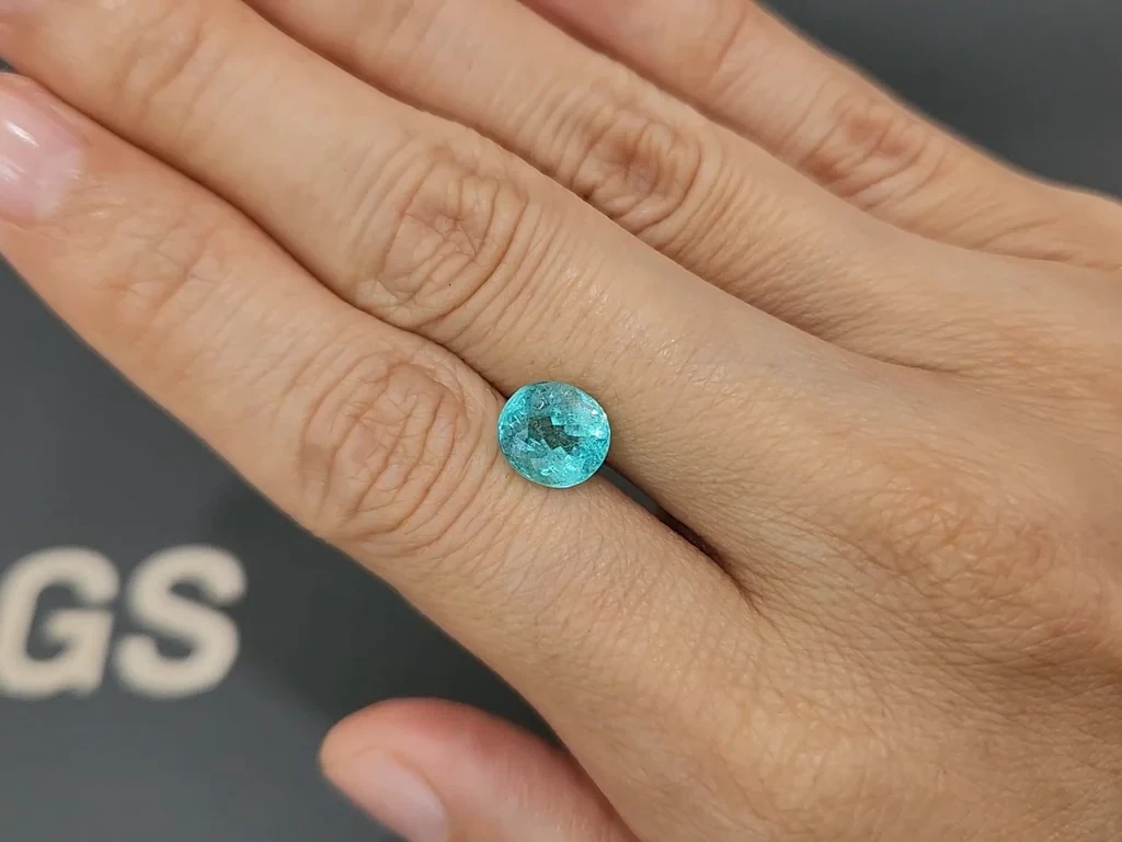 Неоновый турмалин Параиба в огранке овал 2,55 карат, Афганистан Изображение №2