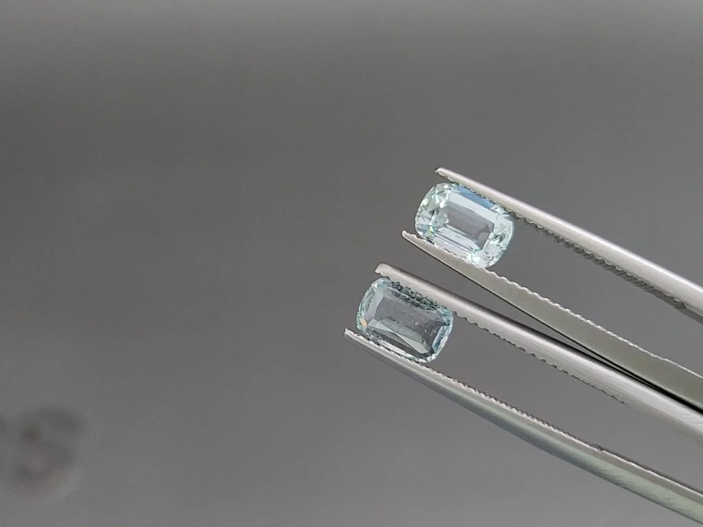 Сет аквамаринов в огранке кушон 2,73 карат, Мадагаскар Изображение №4