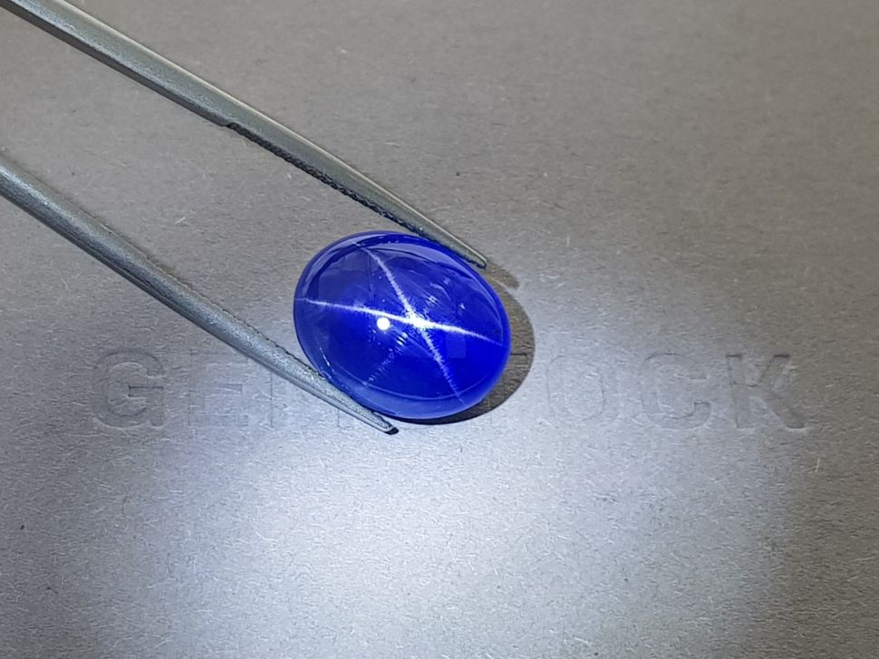 Звездчатый сапфир цвета Royal Blue без облагораживания 19,17 карат, Шри-Ланка, GRS Изображение №4