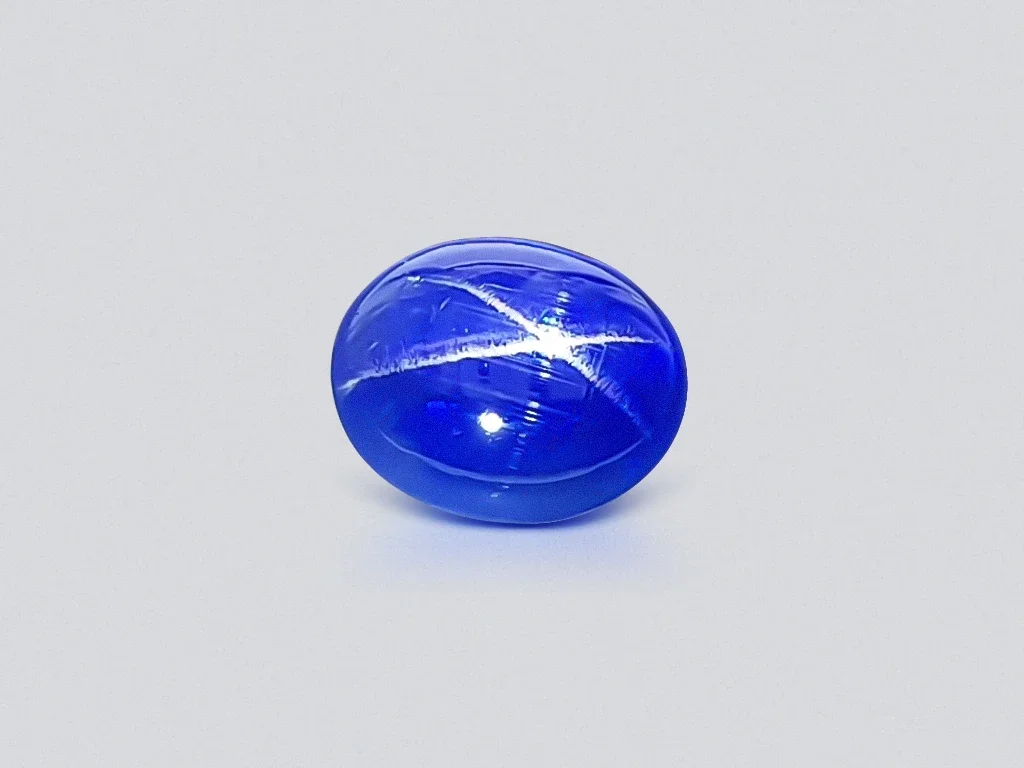 Звездчатый сапфир цвета Royal Blue без облагораживания 19,17 карат, Шри-Ланка, GRS Изображение №1