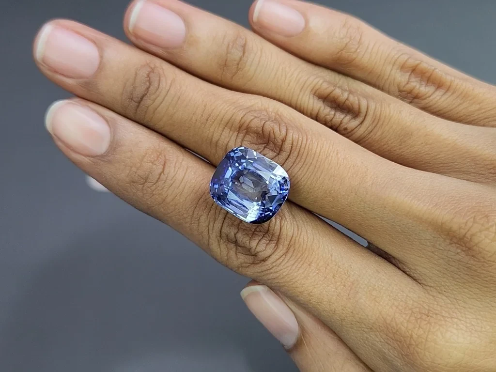 Негретый крупный сапфир Bi-color в огранке кушон 21,39 карат, Шри-Ланка Изображение №2