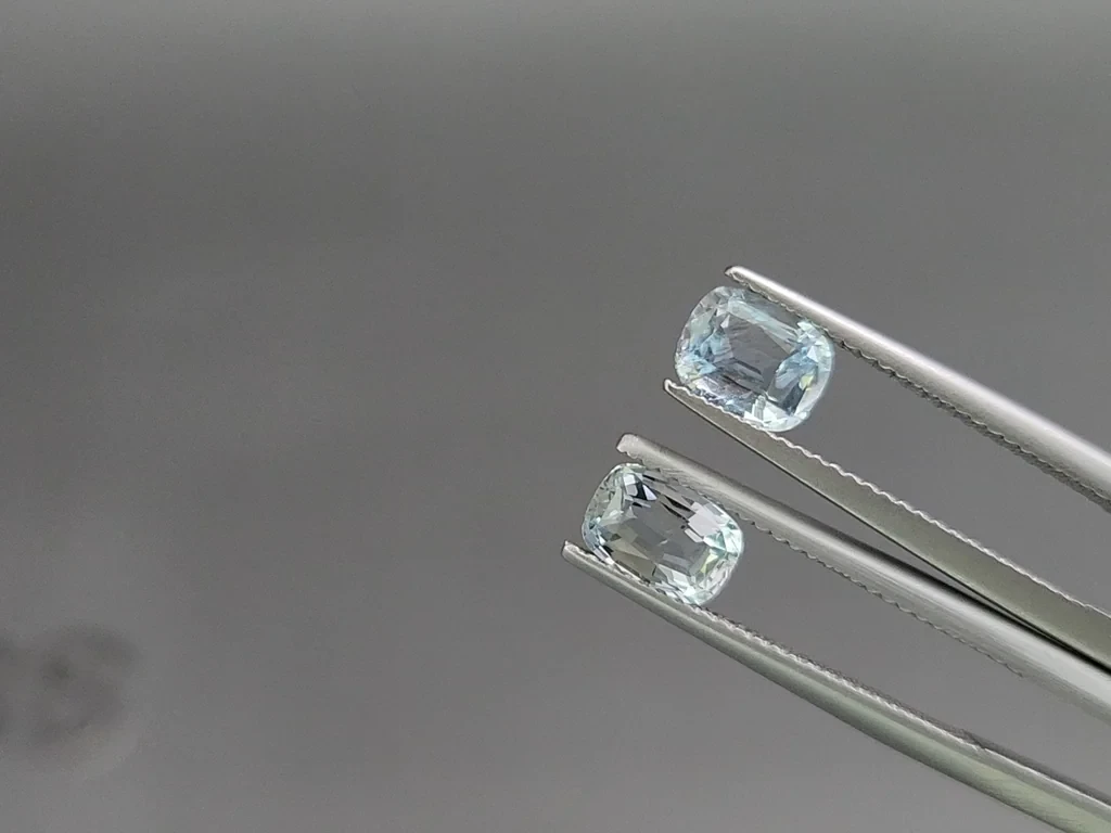 Сет аквамаринов в огранке кушон 2,61 карат, Мадагаскар Изображение №4