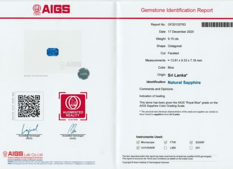 Identification Report AIGS Изображение №1