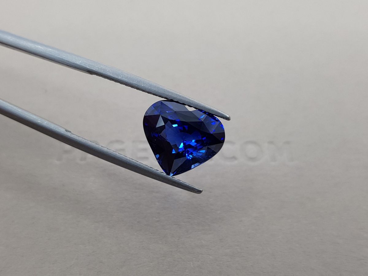 Синий сапфир цвета Royal Blue в огранке сердце 6,13 карат, Шри-Ланка фото №4