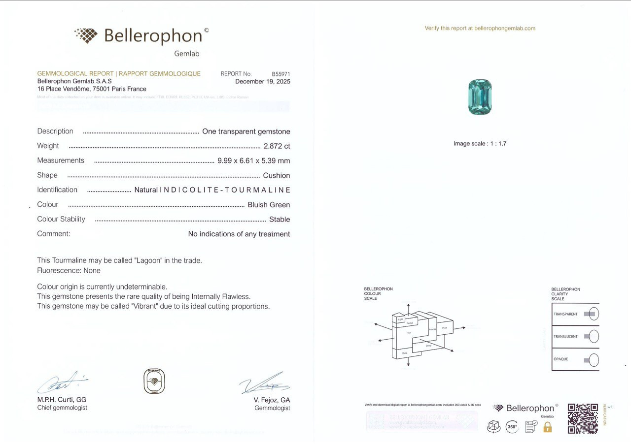 Турмалин Lagoon в огранке кушон 2.87 карат, Афганистан Изображение №6