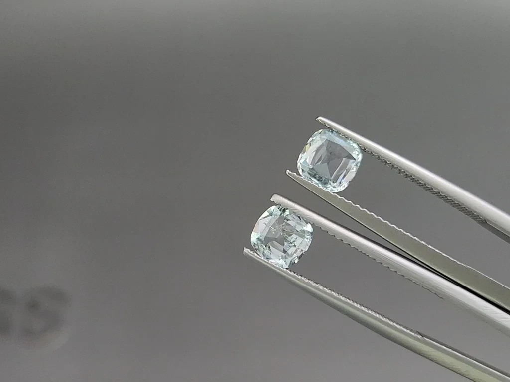 Сет аквамаринов в огранке кушон 2,51 карат, Мадагаскар Изображение №4