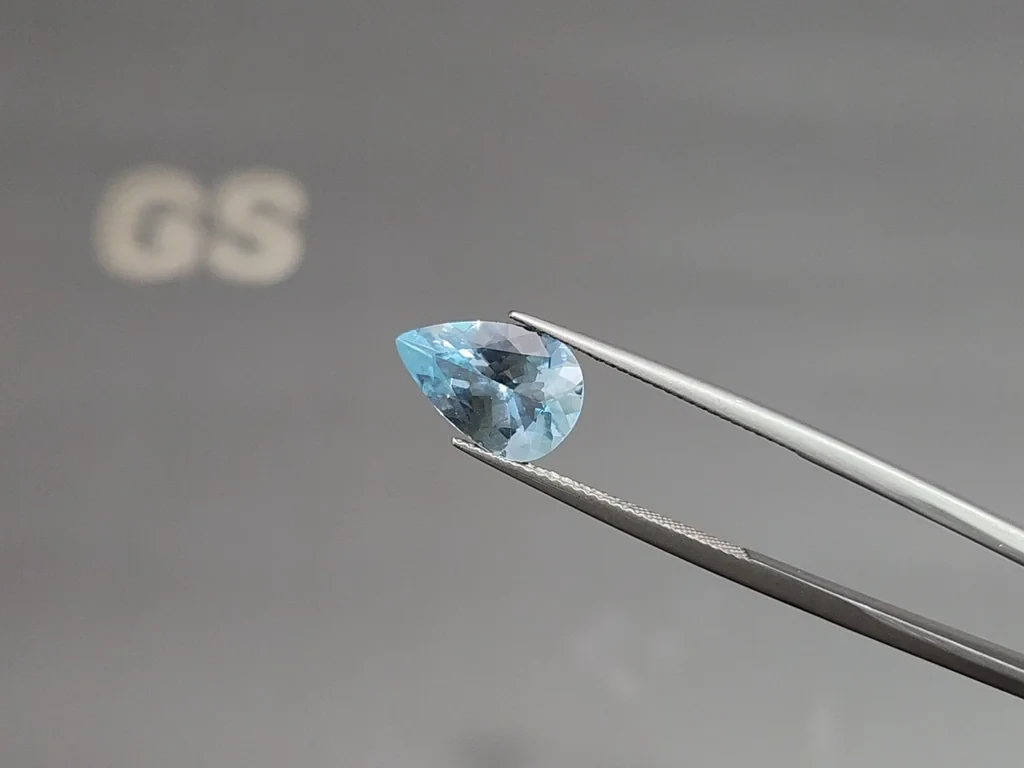 Аквамарин в огранке груша 2,45 карат, Мадагаскар Изображение №3