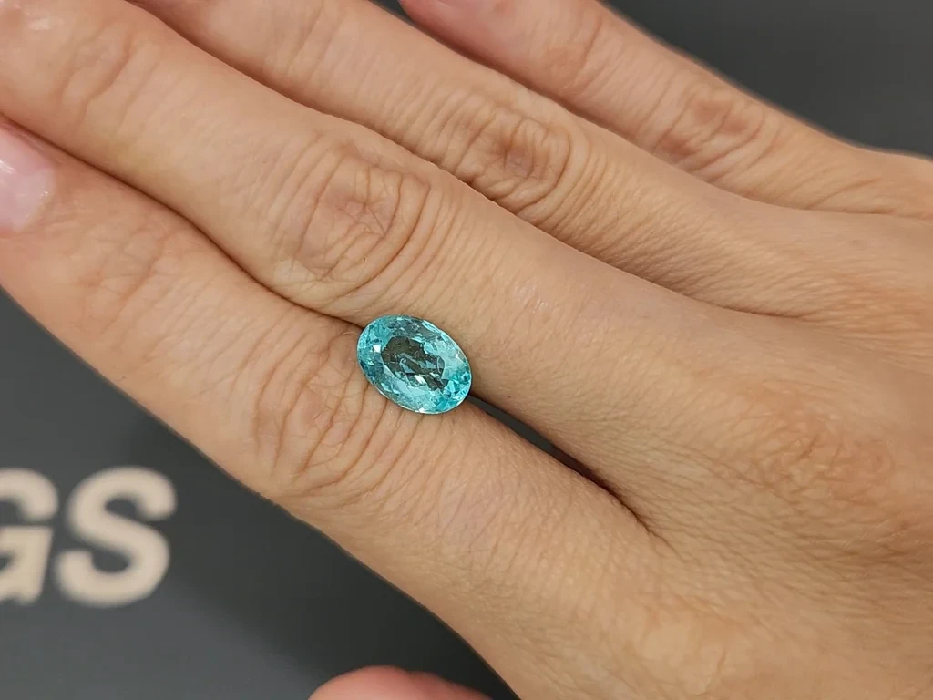 Неоновый турмалин Параиба в огранке овал 2,39 карат, Афганистан Изображение №2