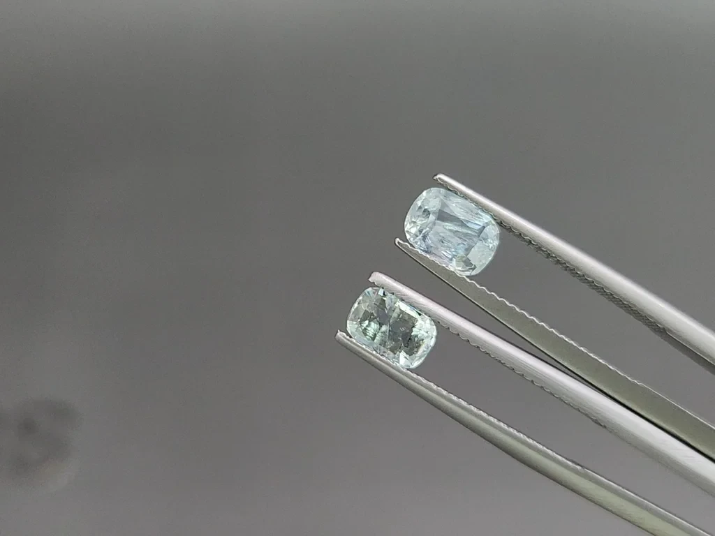 Сет аквамаринов в огранке кушон 2,20 карат, Мадагаскар Изображение №4