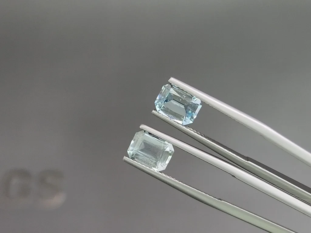 Сет аквамаринов в огранке октагон 4,48 карат, Мадагаскар Изображение №4