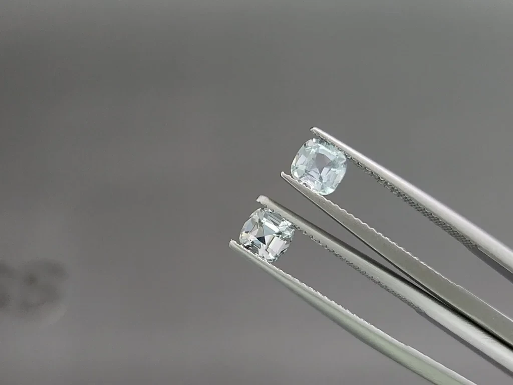 Сет аквамаринов в огранке кушон 2,18 карат, Мадагаскар Изображение №4