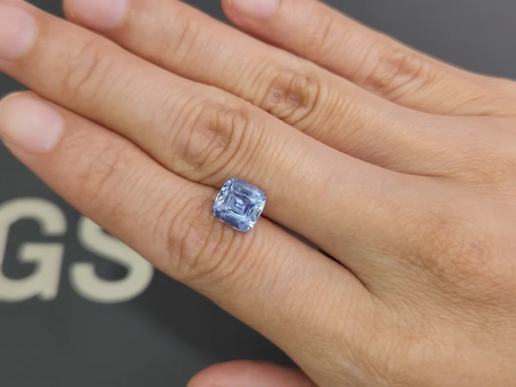 Негретый сапфир Pastel Blue в огранке кушон 3,50 карата, Шри-Ланка Изображение №2