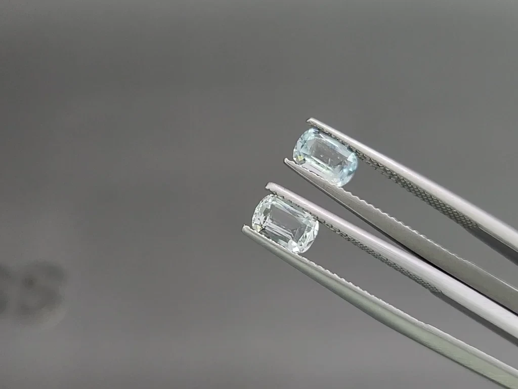 Сет аквамаринов в огранке кушон 2,16 карат, Мадагаскар Изображение №4