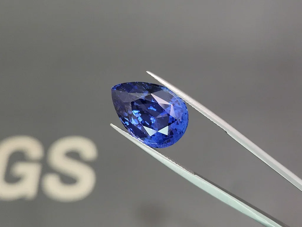 Сапфир Cornflower Blue в огранке груша 15,25 карата, Шри-Ланка Изображение №3