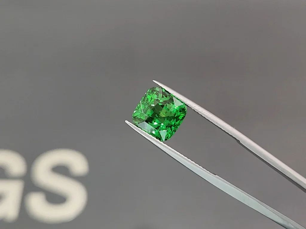 Гранат цаворит Vibrant Green в огранке кушон 5,02 карат, Танзания Изображение №3