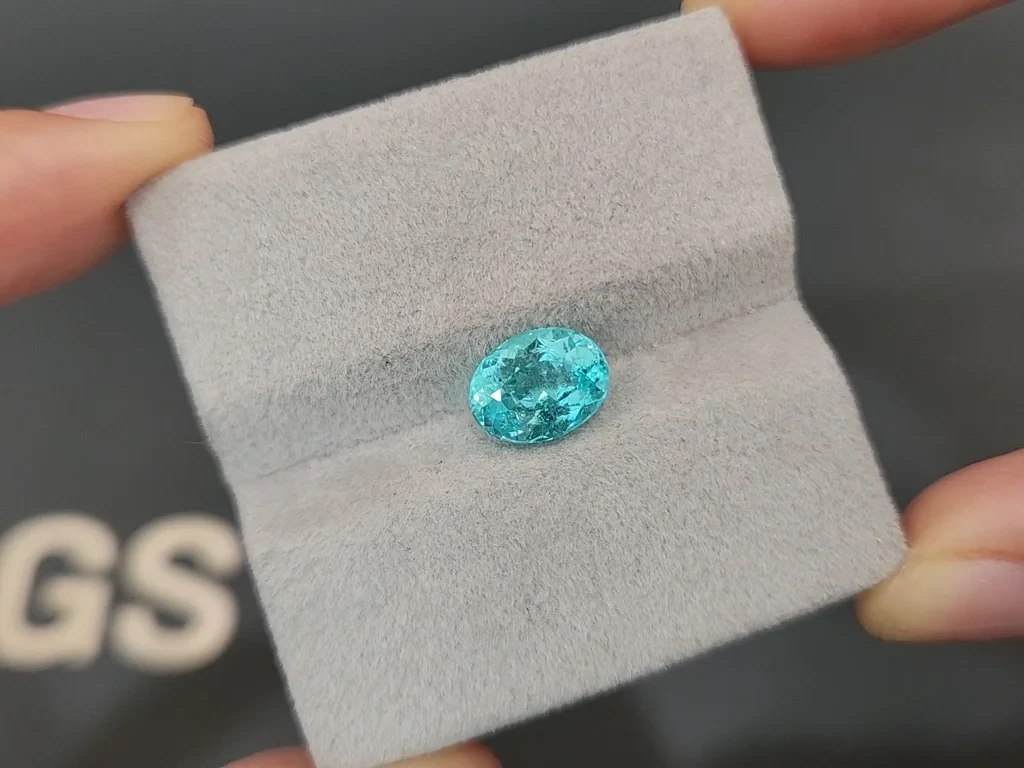 Неоновый турмалин Параиба в огранке овал 2,17 карат, Афганистан Изображение №4