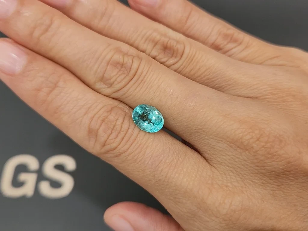 Неоновый турмалин Параиба в огранке овал 2,17 карат, Афганистан Изображение №2