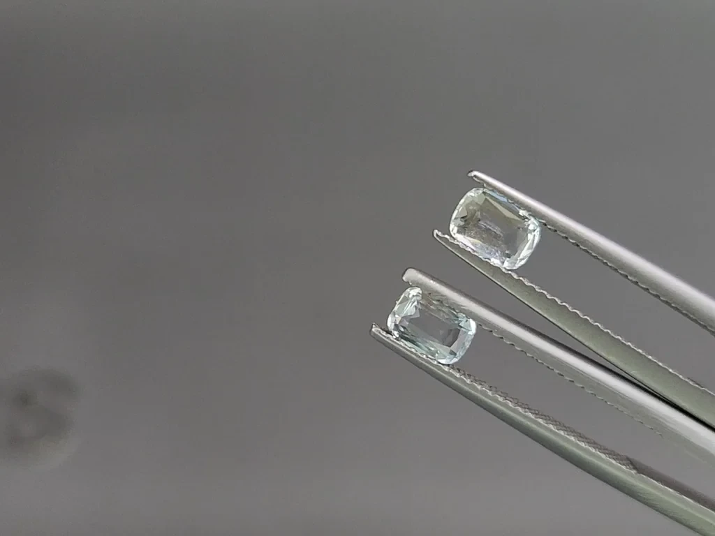 Сет аквамаринов в огранке кушон 1,84 карат, Мадагаскар Изображение №4