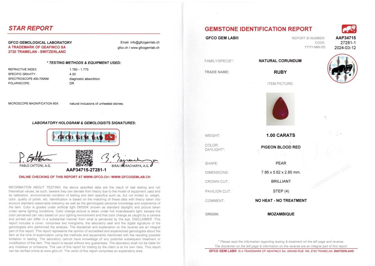 Лот №5. Брошь-булавка с жемчужиной Южных морей и рубином Pigeon's Blood в белом золоте 750 пробы Изображение №4