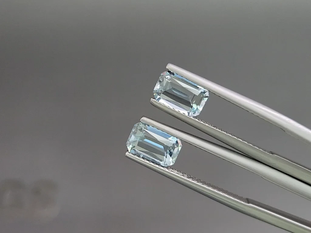 Сет аквамаринов в огранке октагон 3,29 карат, Мадагаскар Изображение №4