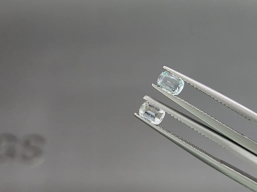 Сет аквамаринов в огранке кушон 1,49 карат, Мадагаскар Изображение №4