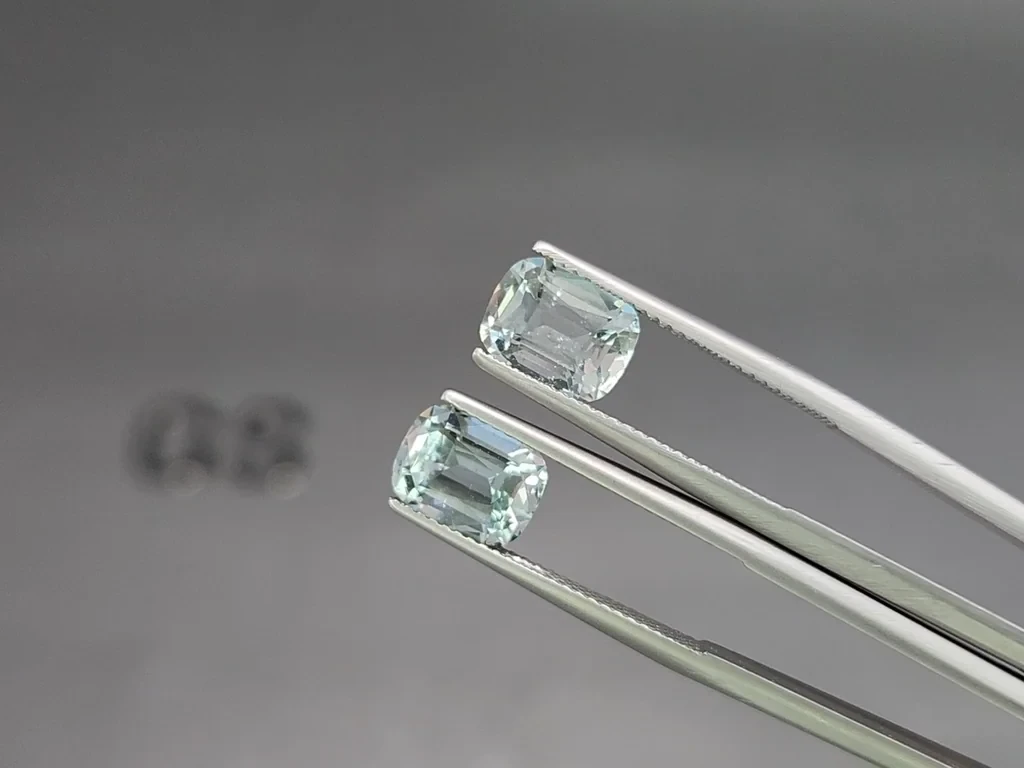 Сет аквамаринов в огранке кушон 5,43 карат, Мадагаскар Изображение №3