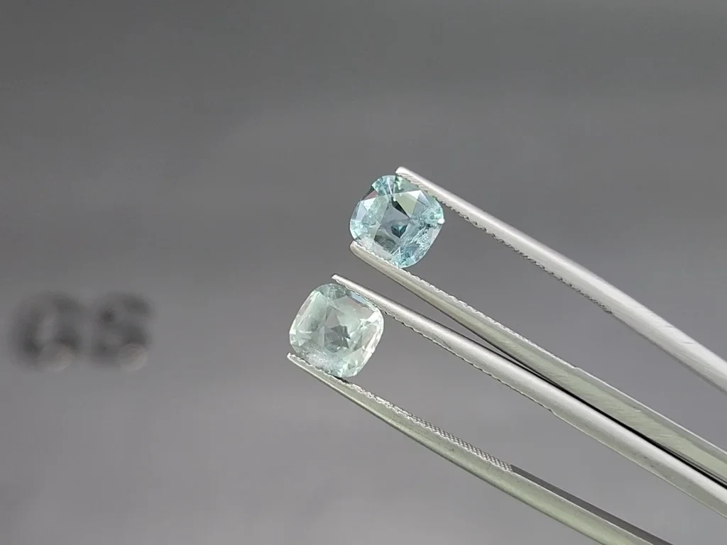 Сет аквамаринов в огранке кушон 5,14 карат, Мадагаскар Изображение №4