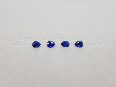 Комплект синих сапфиров в огранке груша 1,02 карат photo