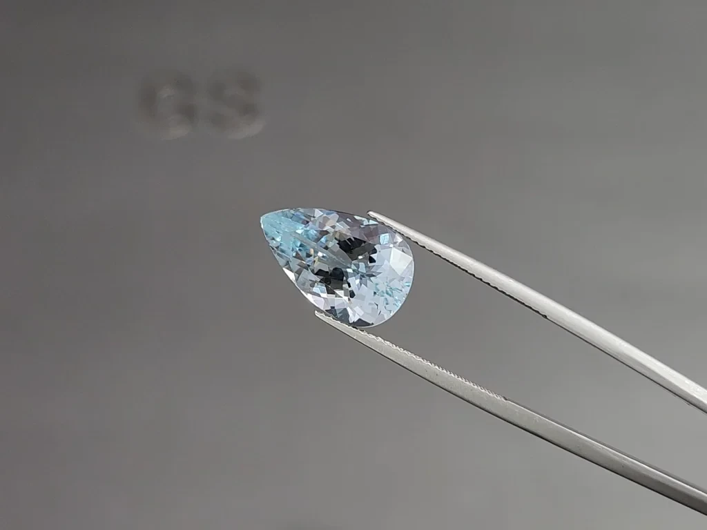 Аквамарин в огранке груша 6,81 карат, Мадагаскар Изображение №3