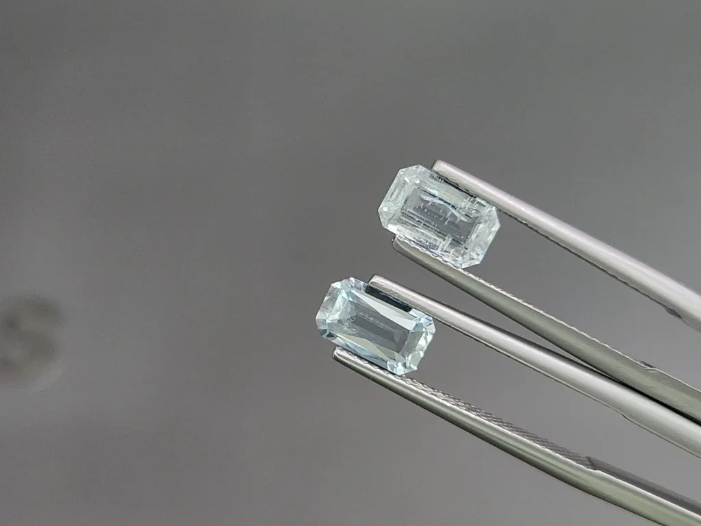 Сет аквамаринов в огранке октагон 3,32 карат, Мадагаскар Изображение №4